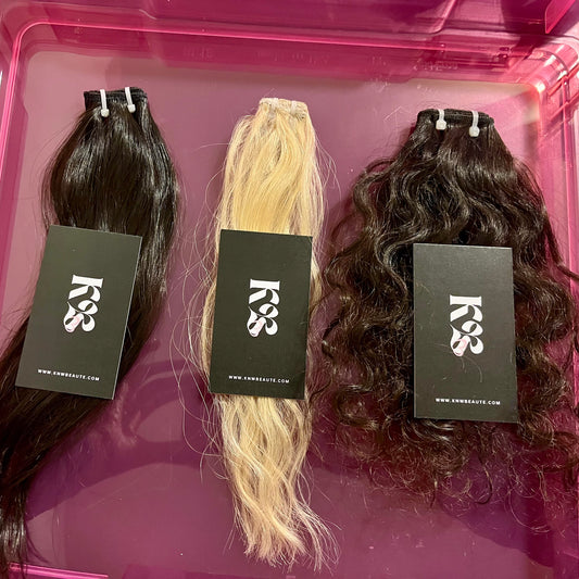 3-Pc Raw Indian Hair Sample Pack – #613 Wavy, Natural Black Curly, and Natural Black Straight (Pre-Order)